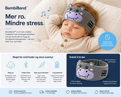 BambiBand™ – Trådløst Bluetooth Pannebånd for Barn